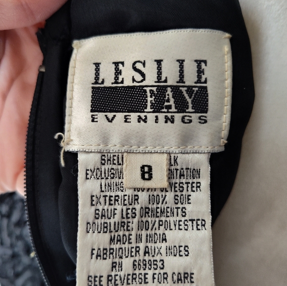 Leslie Fay 80s beaded dress size 8 vintage dress - Picture 11 of 12